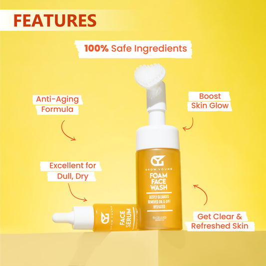 Grow Young Combo: Foam Face Wash + Face Serum