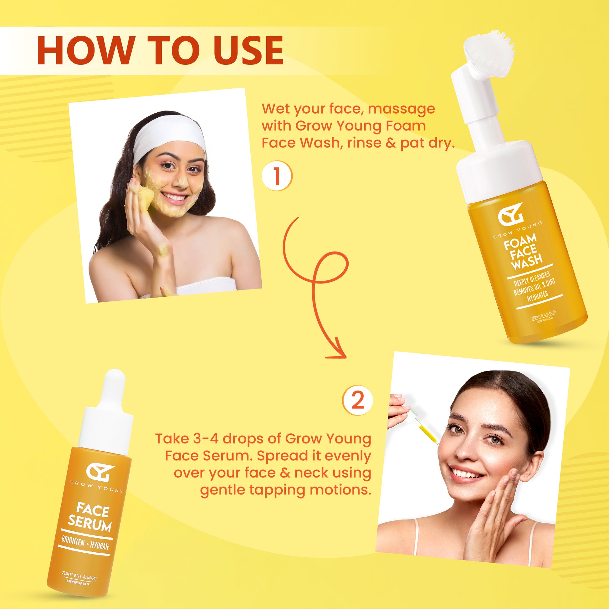 Grow Young Combo: Foam Face Wash + Face Serum