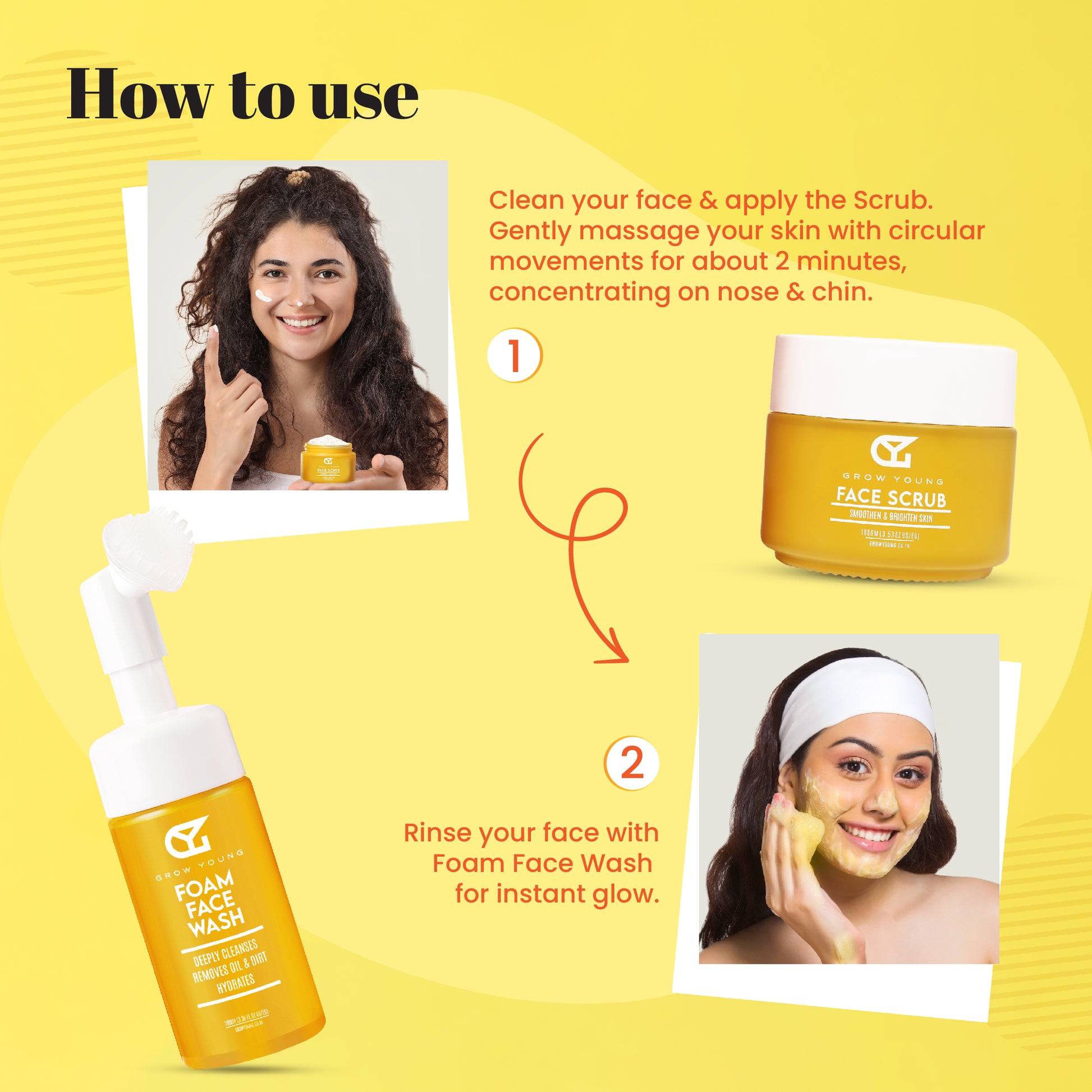 Grow Young Combo: Scrub + Foam Face Wash